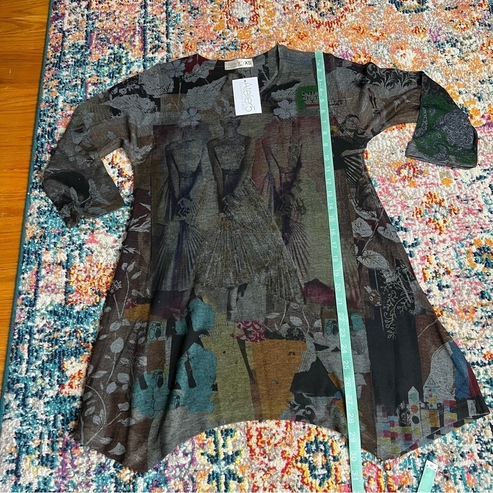 NWT Atelier 5 Asymmetrical Art Blouse Community of Artists Dark Azra Top - Picture 9 of 11